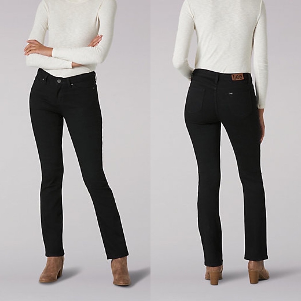 Lee Reg Fit Bootcut Mid-Rise Jeans in Black, Size 18M